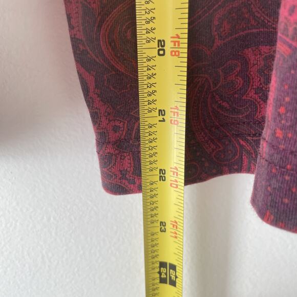 Vintage GAP Red Paisley Mock Neck Long Sleeve Shirt 100% Cotton Y2K Grunge L - Picture 4 of 5